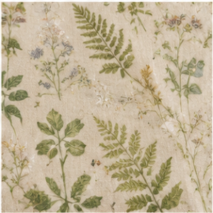 Botanical Printed Linen Fabric